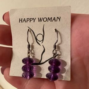 Amethyst Quartz Pendant Earrings